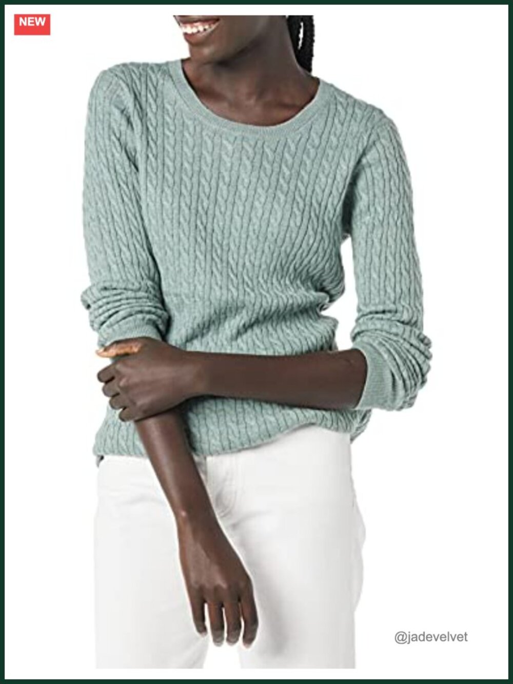 Women's Lightweight Cable Knit Crewneck Long Sleeve Sweater Pullover
